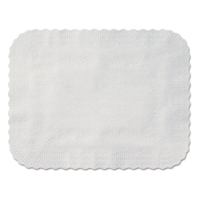 HFM410202 Scalloped Edge Traymat, Smooth Surface, 19.13" x 14", White, 1,000/Carton