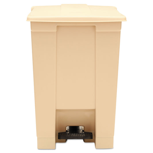 RCP6144BEI Indoor Utility Step-On Waste Container, 12 gal, Plastic, Beige