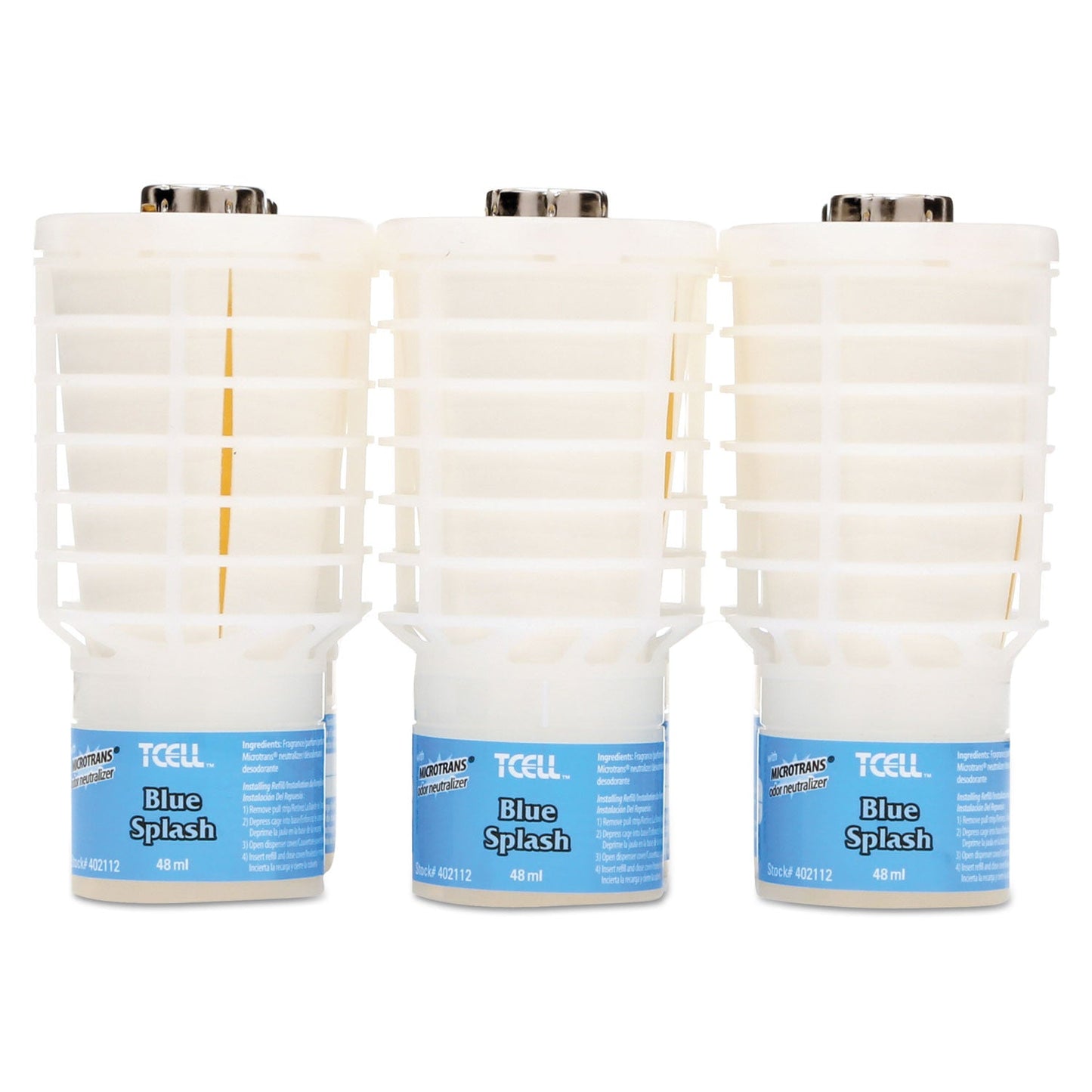 RCP402112 Tcell Microtrans Odor Neutralizer Refill, Blue Splash, 48 Ml, 6/carton RUBBERMAID COMMERCIAL PROD.