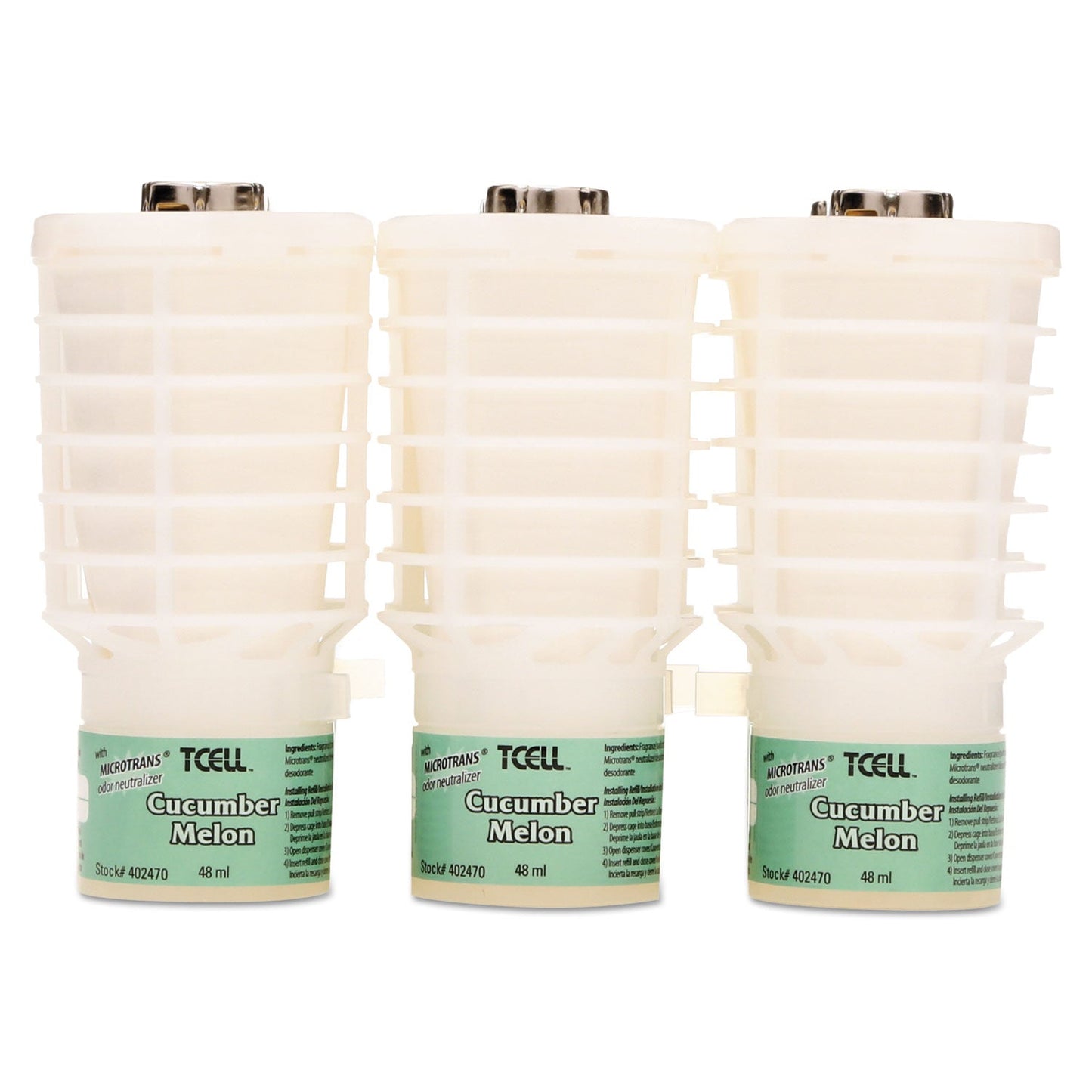 RCP402470 Tcell Microtrans Odor Neutralizer Refill, Cucumber Melon, 1.62 Oz, 6/carton RUBBERMAID COMMERCIAL PROD.