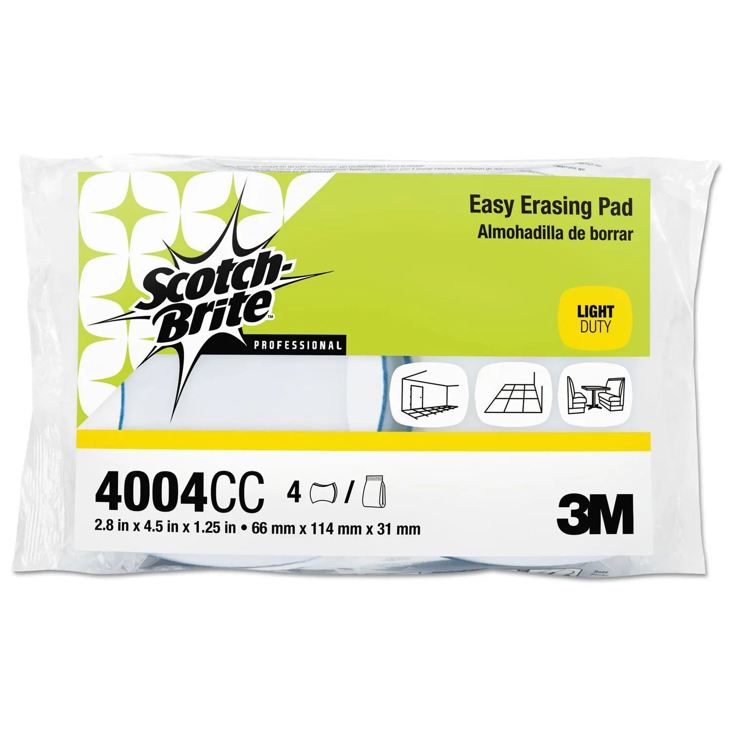 MMM55658 Easy Erasing Pad 4004, 2.8 x 4.5, Blue/White, 12/Carton Scotch-Brite PROFESSIONAL