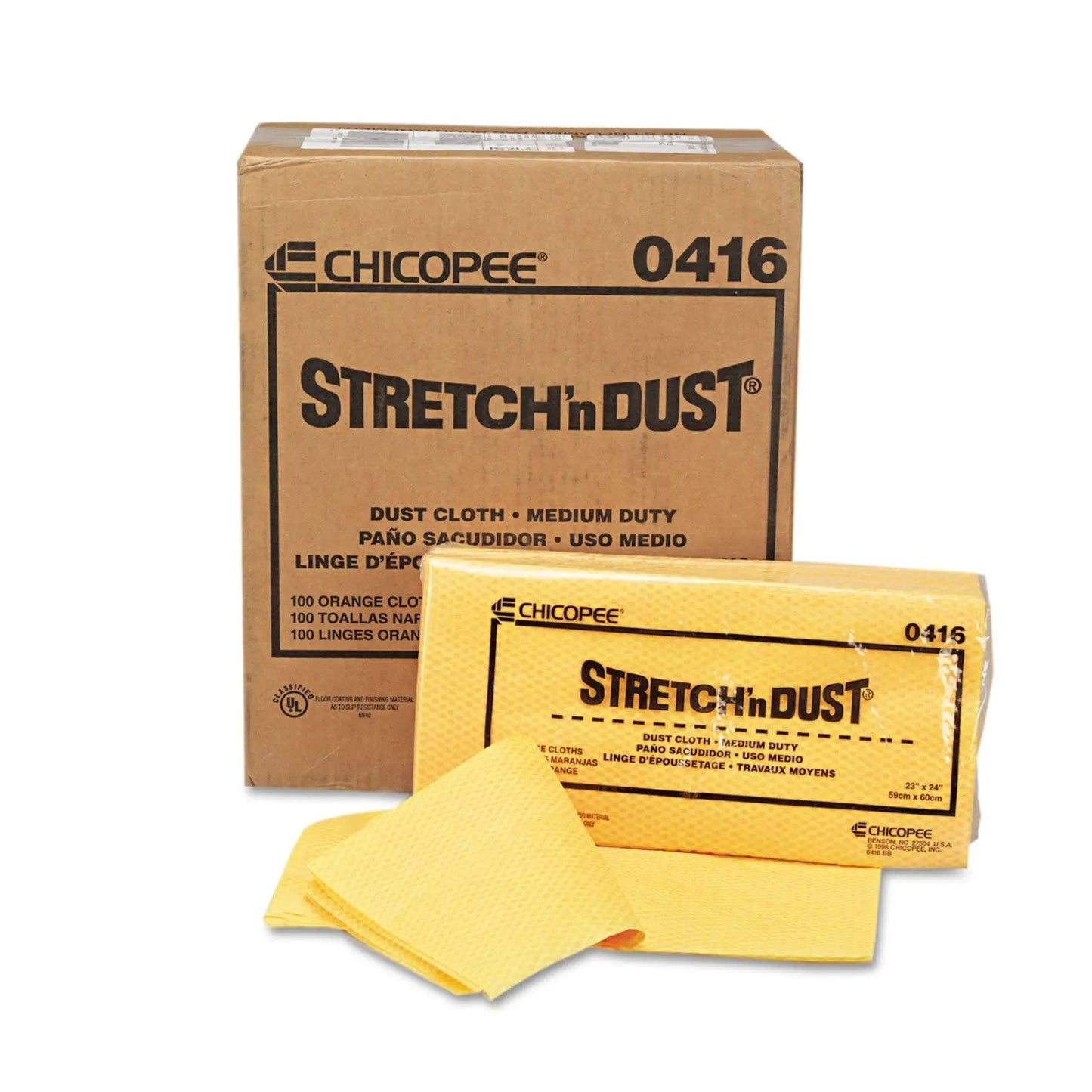 CHI0416 Stretch 'n Dust Cloths, 23.25 x 24, Orange/Yellow, 20/Bag, 5 Bags/Carton Chix