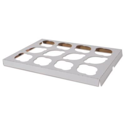 SCH10016 Cupcake Holder Inserts, 12-Cupcake Holder, 9.88 x 13.88 x 0.88, White/Brown, Paper, 200/Carton