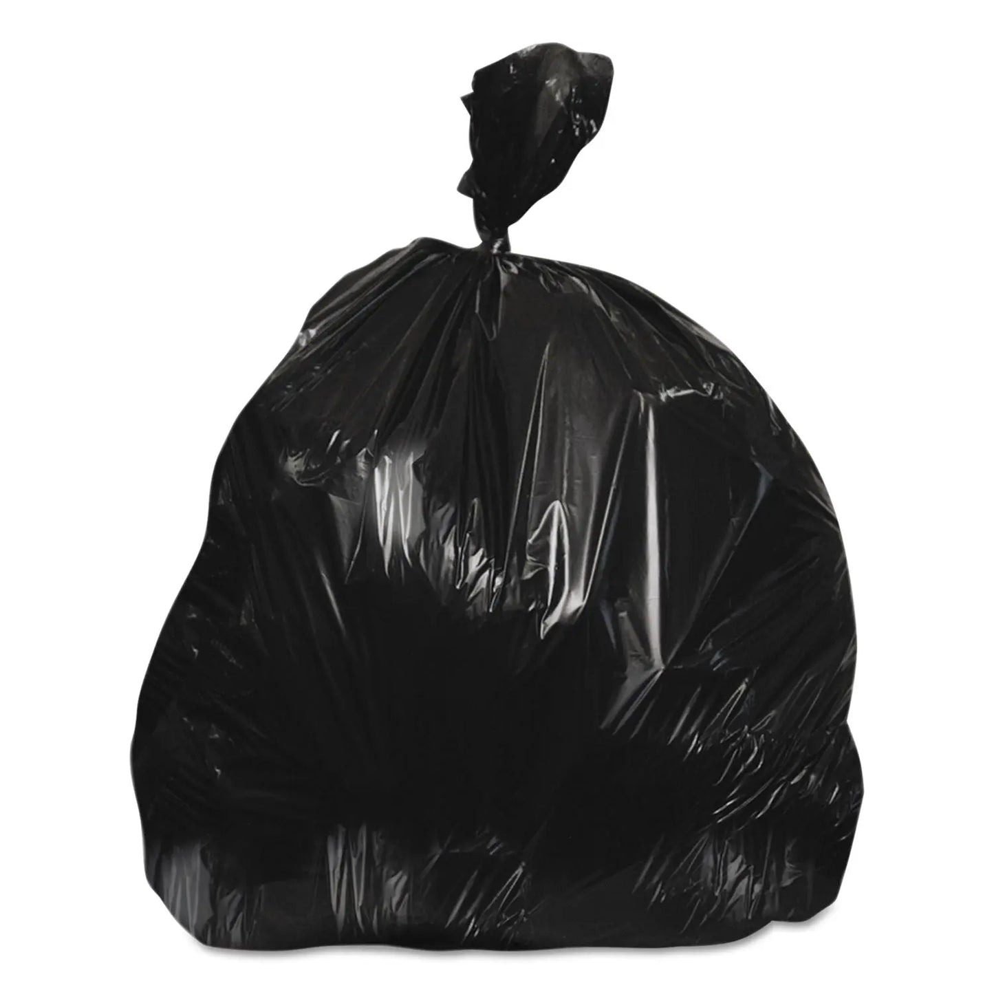 HERZ7660XKR01 High-Density Waste Can Liners, 60 gal, 17 mic, 38" x 60", Black, 200/Carton Heritage