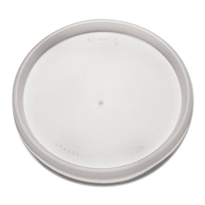 DCC20JL Plastic Lids for Foam Cups, Bowls and Containers, Flat, Vented, Fits 6 oz to 32 oz, Translucent, 100/Pack, 10 Packs/Carton DART