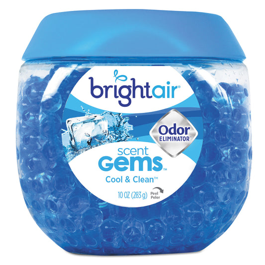 BRI900228CT Scent Gems Odor Eliminator, Cool And Clean, Blue, 10 Oz Jar, 6/carton
