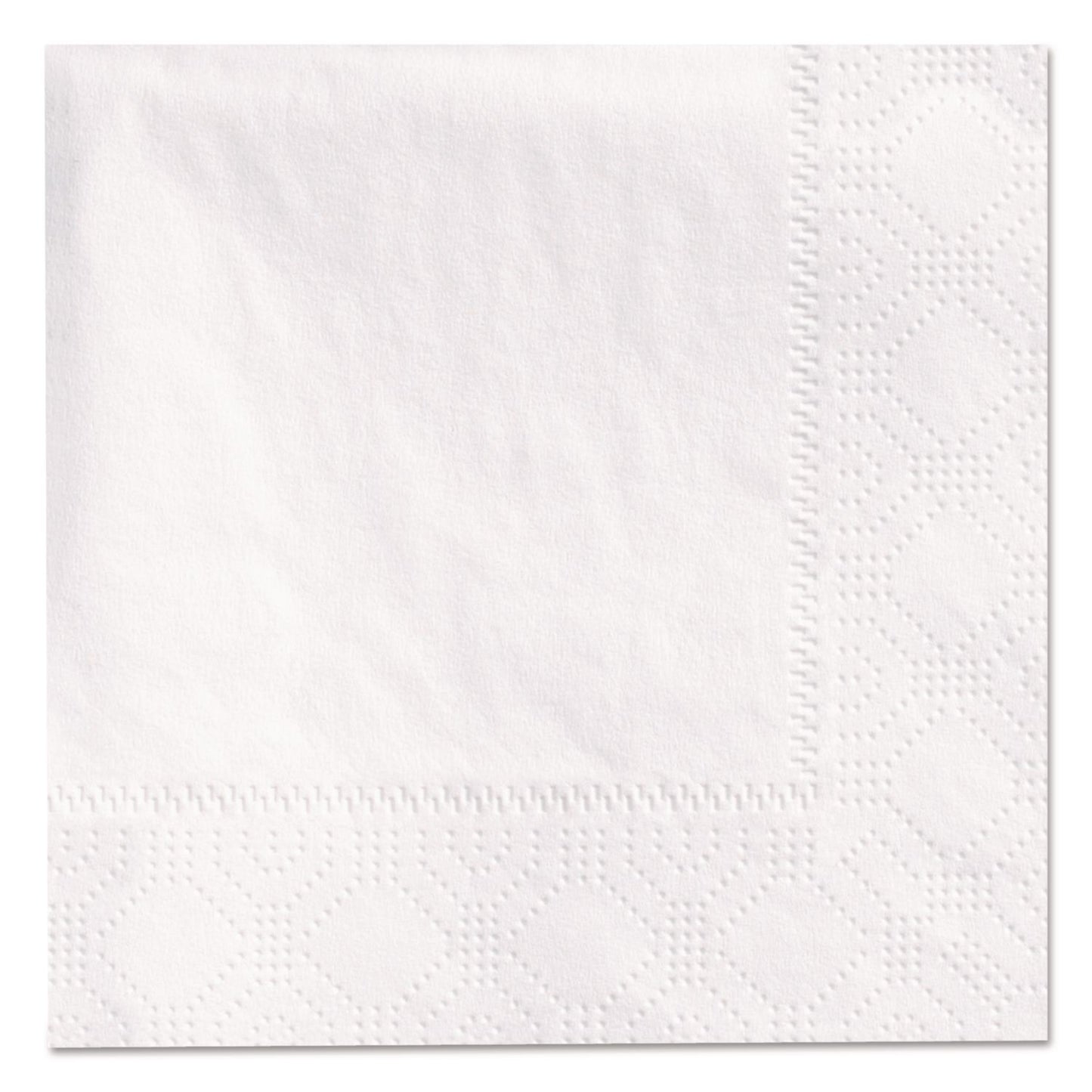 HFM180330 Embossed Beverage Napkins, 2-Ply, 9.5 x 9.5, White, 3,000/Carton
