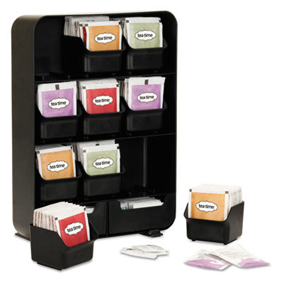 EMSTBORGBLK Baggy Nine-Drawer Tea Bag and Accessory Holder, 10.24 x 4.33 x 13.11, Black EMS MIND READER LLC