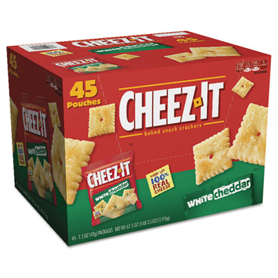 KEB10892 Cheez-It Crackers, 1.5 Oz Bag, White Cheddar, 45/carton KELLOGG'S
