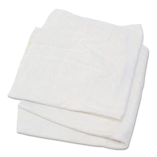 HOS53725 Woven Terry Rags, White, 15 X 17, 25 Lb/carton