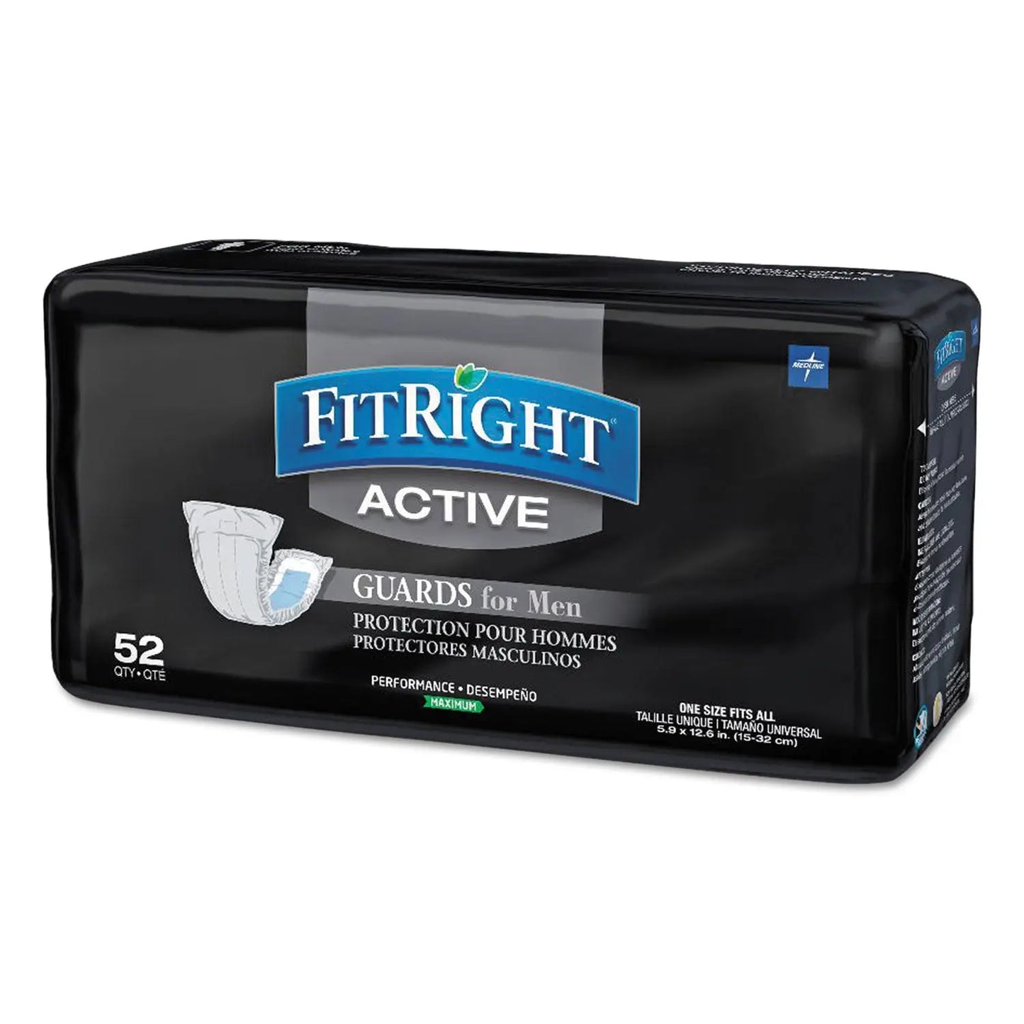 MIIMSCMG02CT Fitright Active Male Guards, 6" X 11", White, 52/pack, 4 Pack/carton Medline