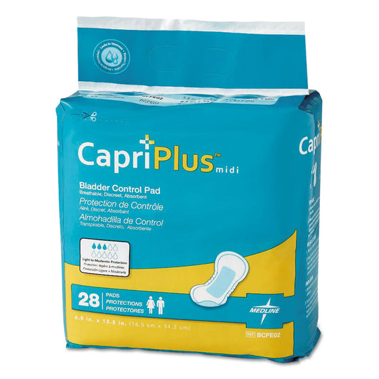 MIIBCPE02CT Capri Plus Bladder Control Pads, Extra Plus, 6.5" X 13.5", 28/pack, 6/carton