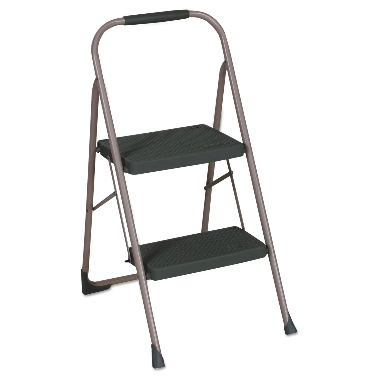 CSC11308PBL1E Big Step Folding Stool, 2-Step, 200 lb Capacity, 20.5" Working Height, 22" Spread, Black/Gray