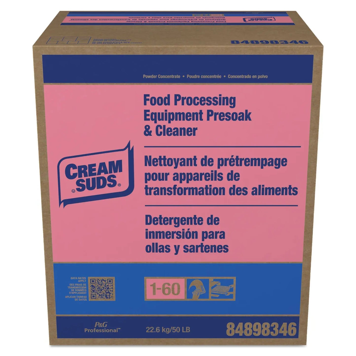 JOY43612 Manual Pot and Pan Presoak and Detergent with Phosphate, Baby Powder Scent, Powder, 50 lb Box Cream Suds