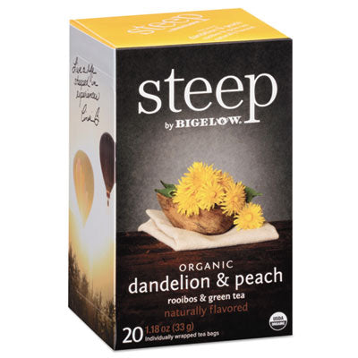 BTC17715 Steep Tea, Dandelion And Peach, 1.18 Oz Tea Bag, 20/box BIGELOW TEA CO.