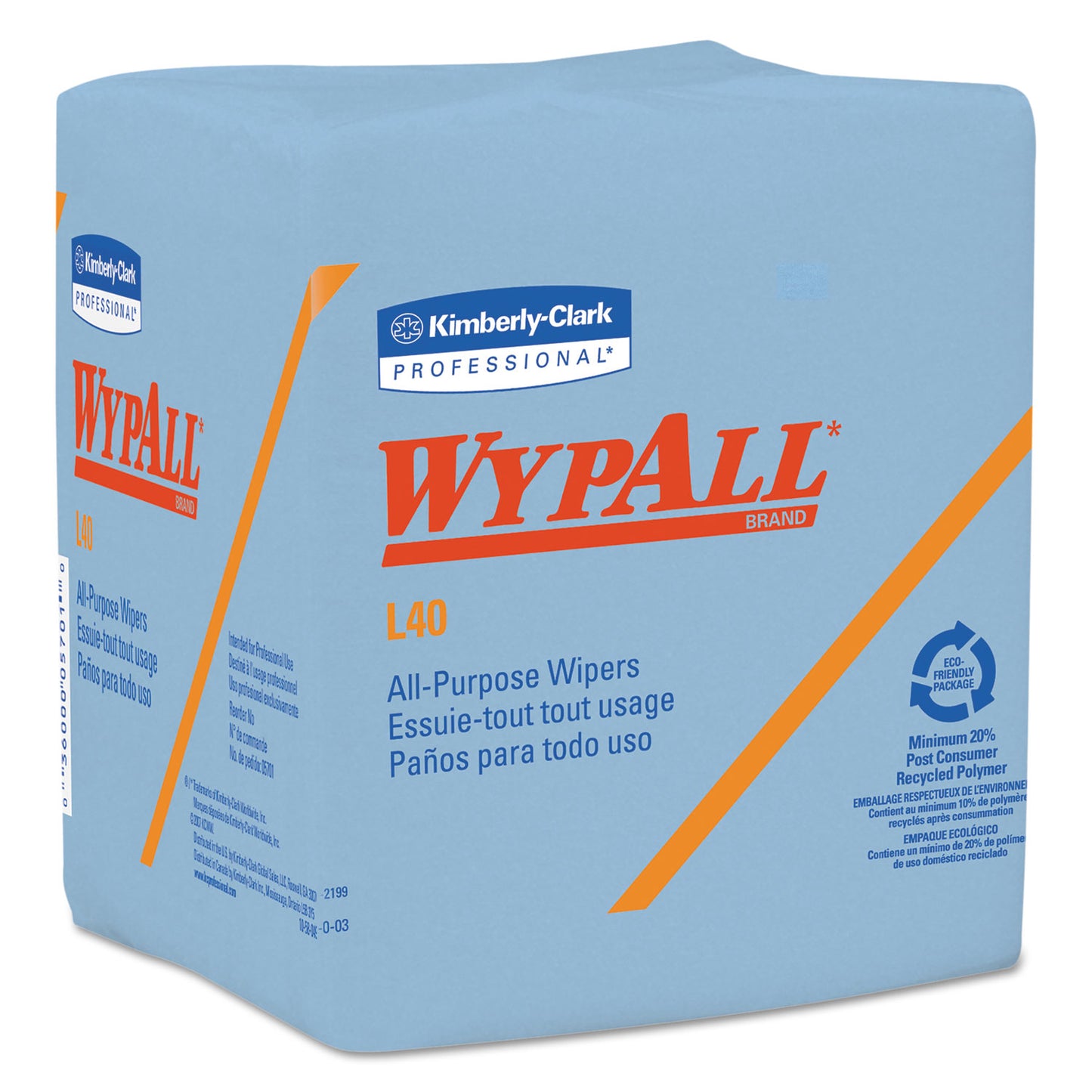 KCC05776 L40 Wiper, 1/4 Fold, Blue, 12.5 x 12, 56/Box, 12 Boxes/Carton WypAll