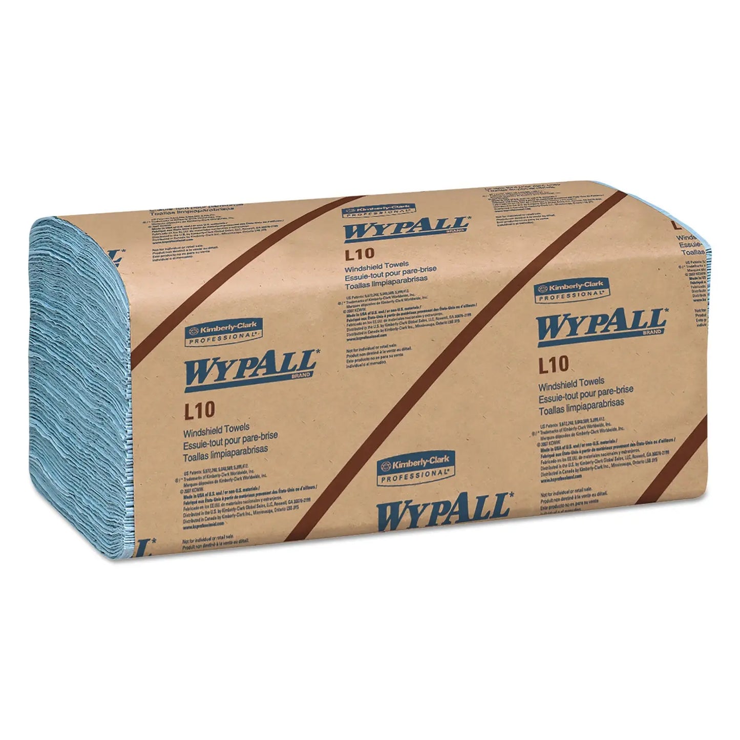 KCC05120 L10 Windshield Towels, Banded, 2-Ply, 9.38 x 10.25, Light Blue, 140/Pack, 16 Packs/Carton WypAll