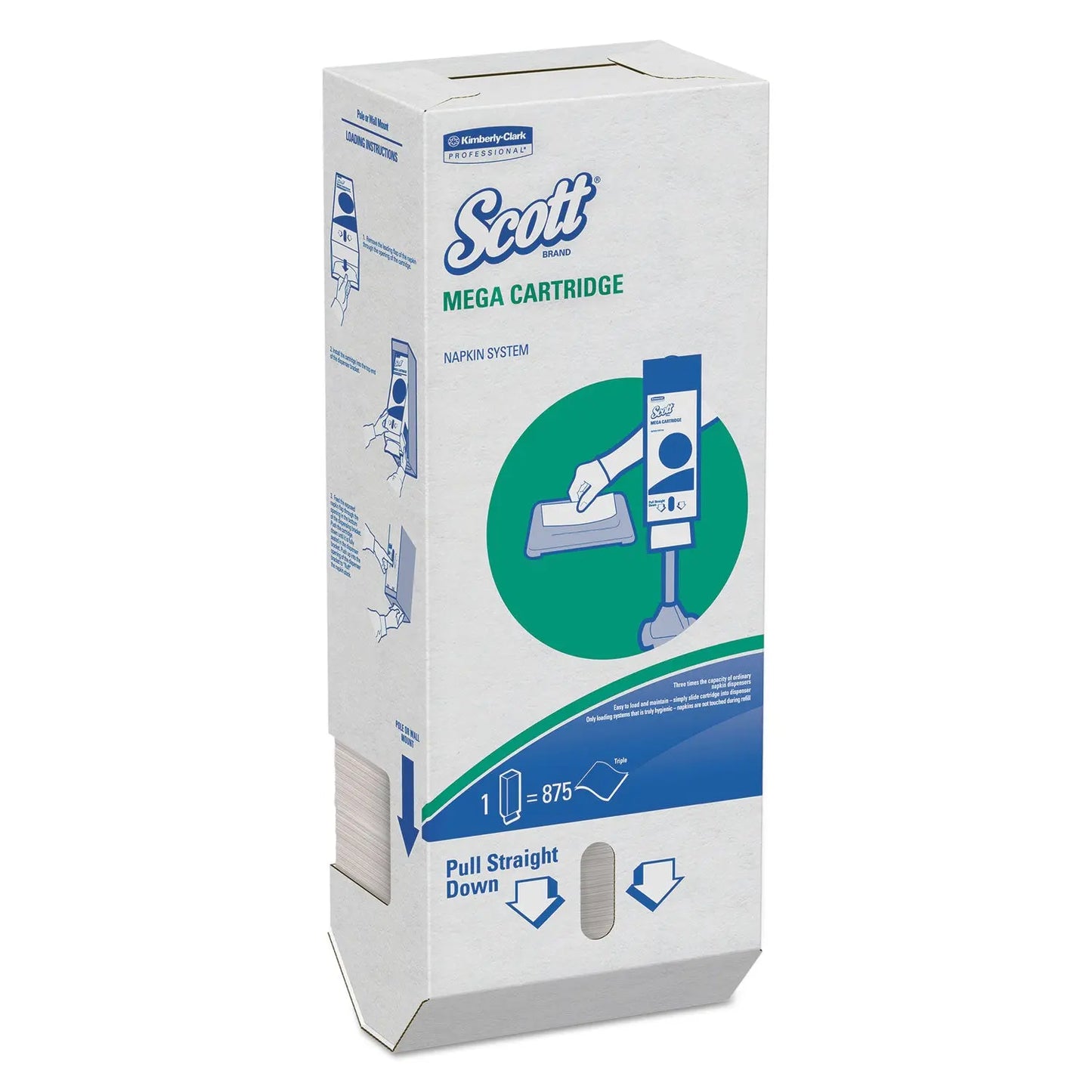 KCC98908 MegaCartridge Napkins, 1-Ply, 8.4 x 6.5, White, 875/Pack, 6 Packs/Carton Scott