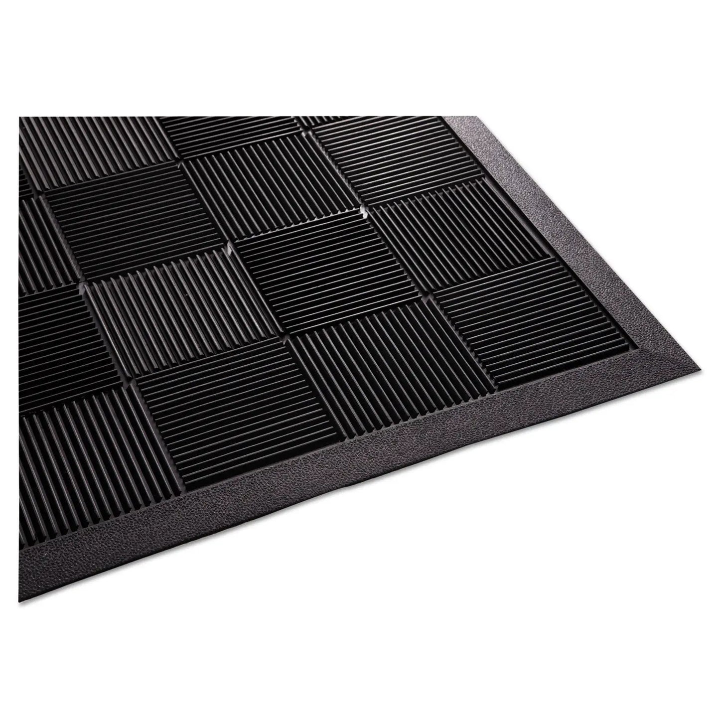 MLLPARQUET2X3 Parquet Scraper Mat, Black Blade Ribbed Rubber Surface, 24" x 36" Guardian