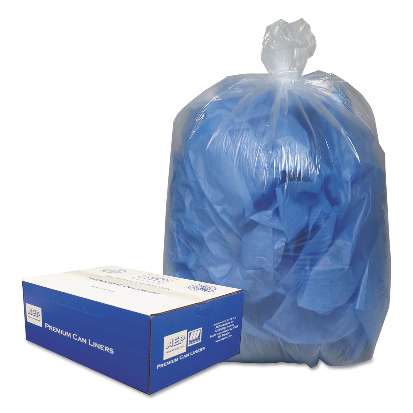 WBI385822C Linear Low-Density Can Liners, 60 gal, 0.9 mil, 38" x 58", Clear, 10 Bags/Roll, 10 Rolls/Carton