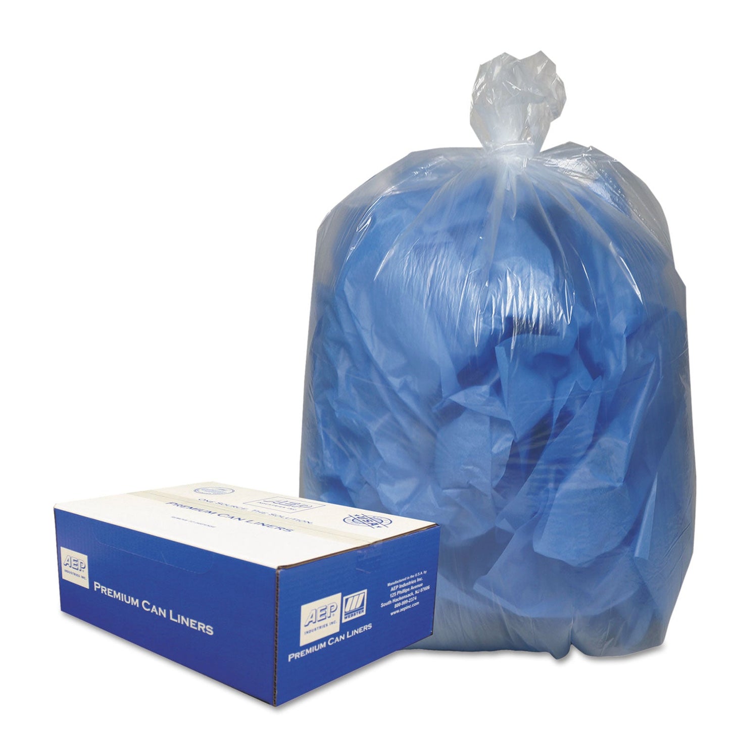 WBI242315C Linear Low-Density Can Liners, 10 Gal, 0.6 mil, 24" x 23", Clear, 25 Bags/Roll, 20 Rolls/Carton Classic Clear