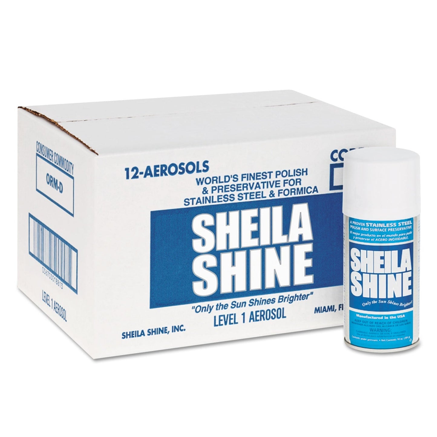 SSI1CT Stainless Steel Cleaner And Polish, 10 Oz Aerosol Spray, 12/carton Sheila Shine