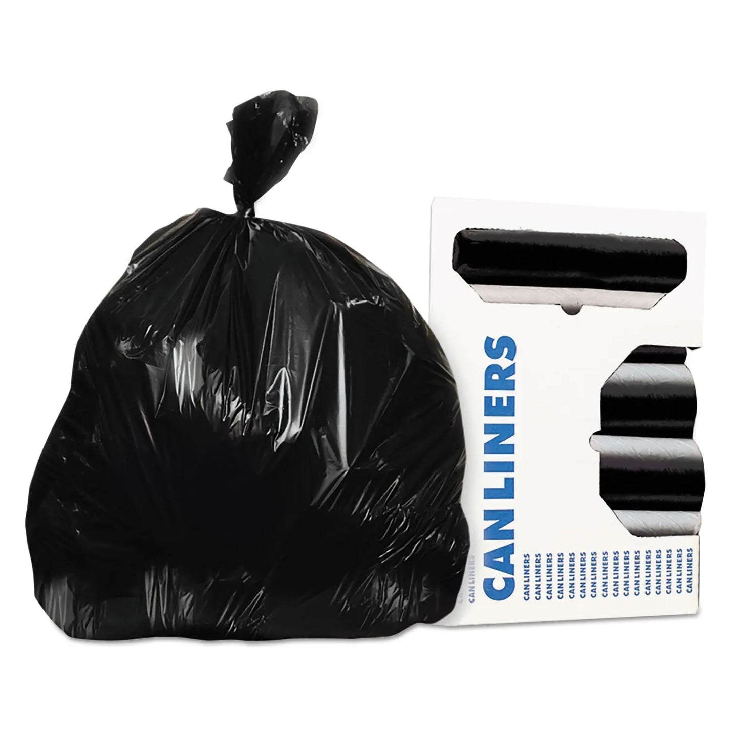 HERH6644PKR01 Linear Low Density Can Liners with AccuFit Sizing, 32 Gal, 1.3 mil, 33" x 44", Black, 20 Bags/Roll, 5 Rolls/Carton AccuFit