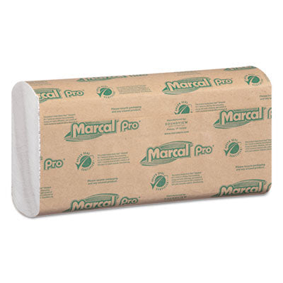 MRCP100B 100% Recycled Folded Paper Towels, C-Fold, 1-Ply, 12.88 x 10.13, White, 150/Pack, 16 Packs/Carton SOUNDVIEW
