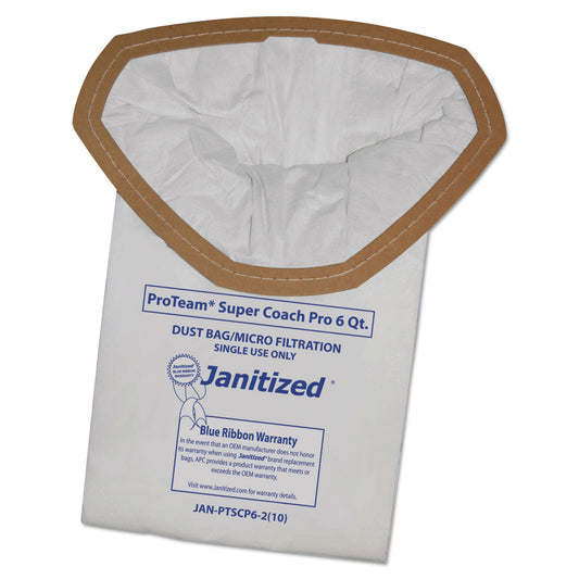 APCJANPTSCP62 Vacuum Filter Bags Designed to Fit ProTeam Super Coach Pro 6/GoFree Pro, 100/Carton