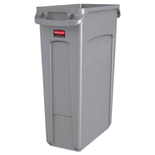 RCP354060GY Slim Jim with Venting Channels, 23 gal, Plastic, Gray