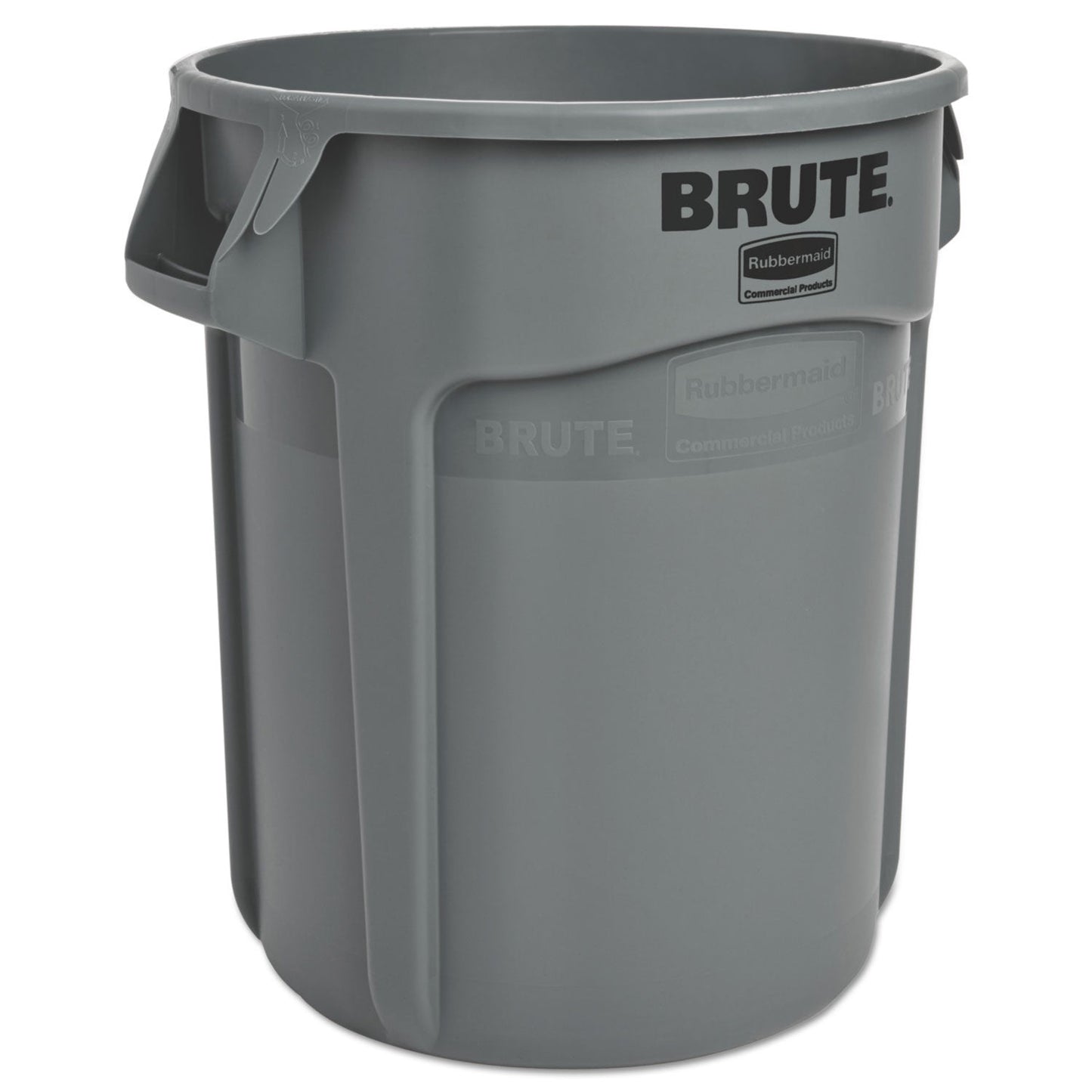 RCP262000GRA Vented Round Brute Container, 20 gal, Plastic, Gray RUBBERMAID COMMERCIAL PROD.
