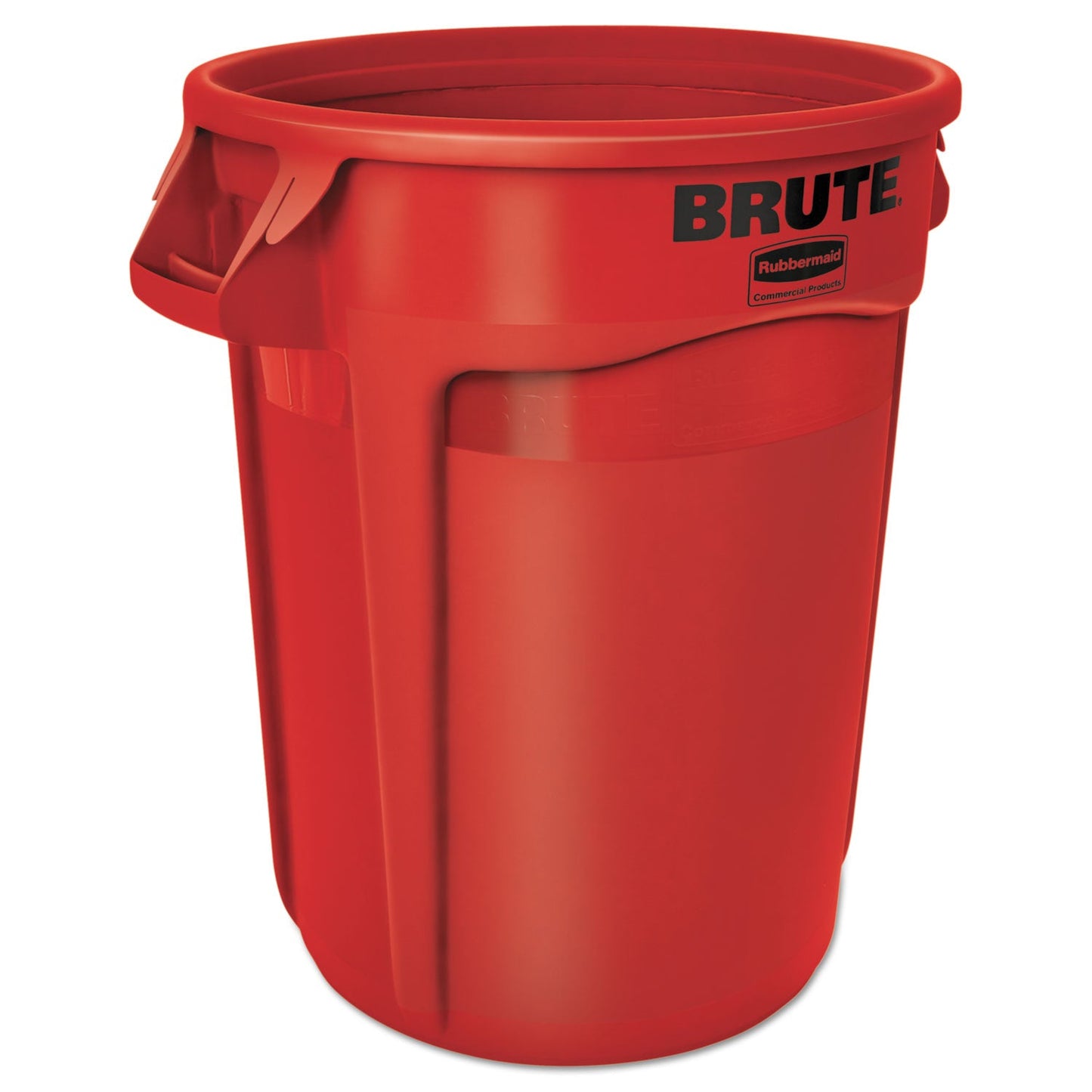 RCP2632RED Vented Round Brute Container, 32 gal, Plastic, Red RUBBERMAID COMMERCIAL PROD.