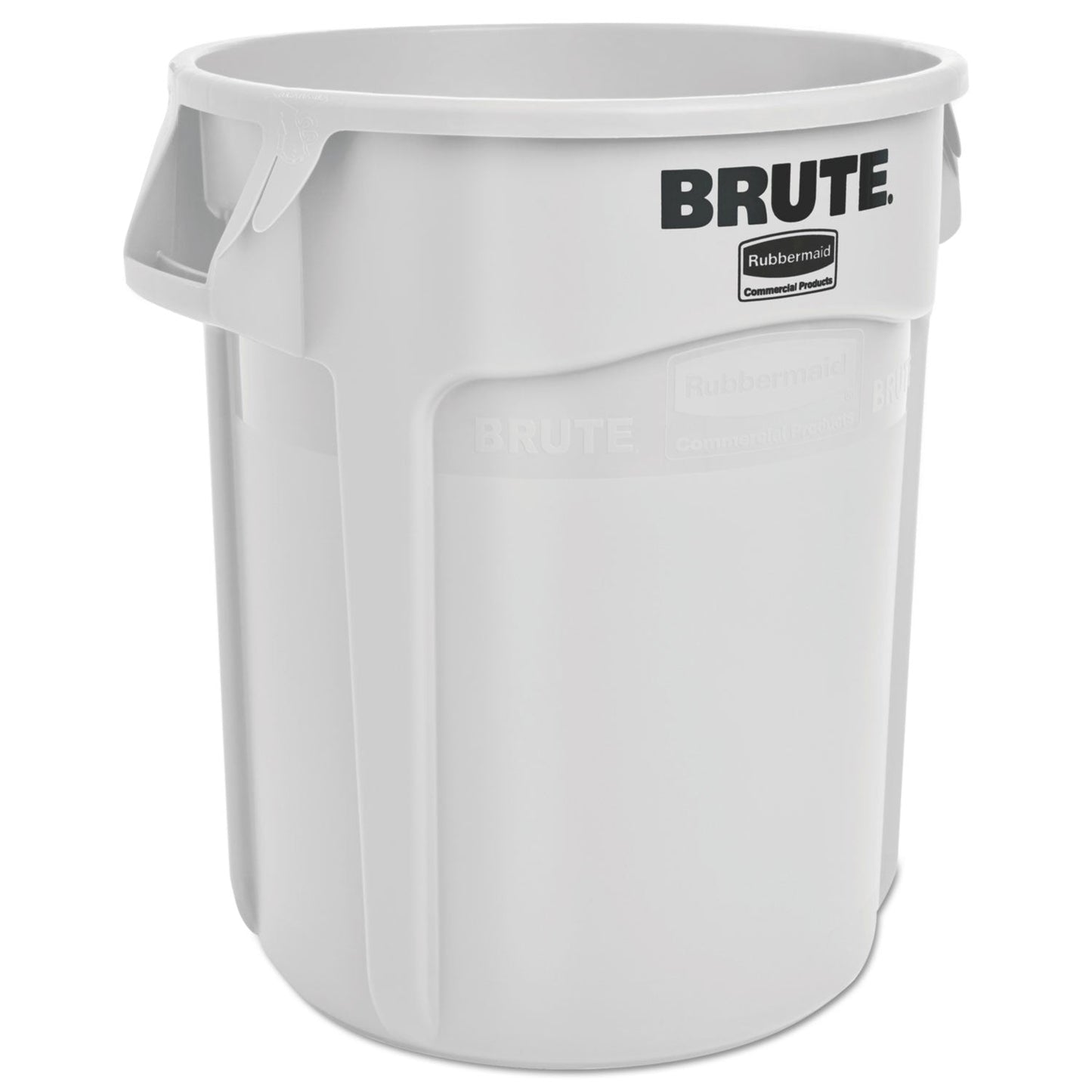 RCP2620WHI Vented Round Brute Container, 20 gal, Plastic, White RUBBERMAID COMMERCIAL PROD.