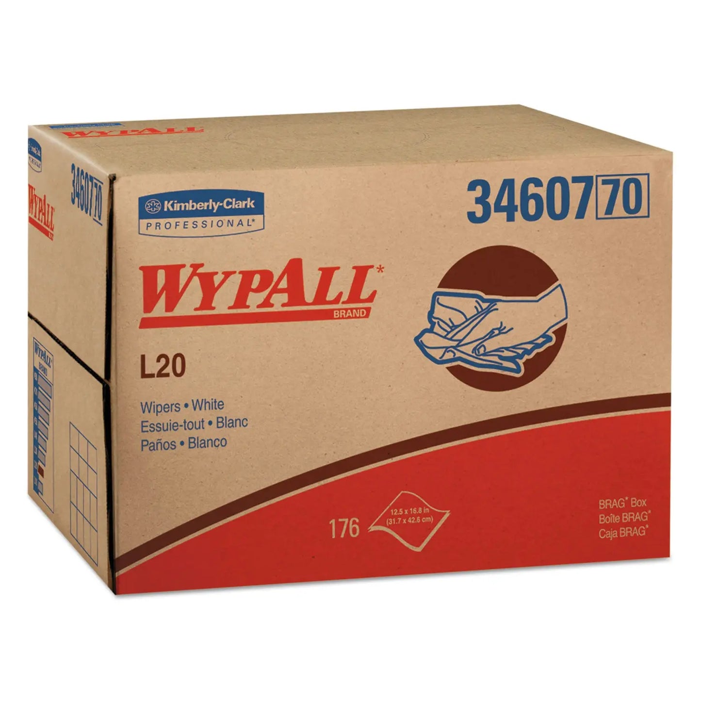 KCC34607 L20 Towels, BRAG Box, 11.1 x 16.8, Unscented, White, 176/Box WypAll