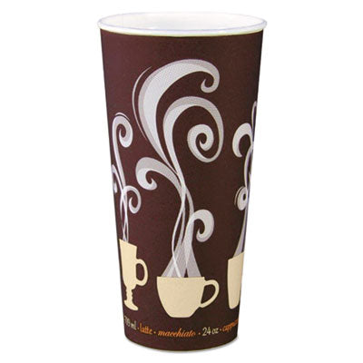 DCCDWTG24ST Thermoguard Insulated Paper Hot Cups, 24 oz, Steam Print Design, 600/Carton