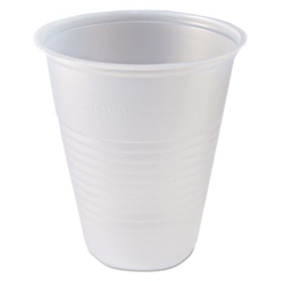 FABRK7 RK Ribbed Cold Drink Cups, 7 oz, Plastic, Clear, 100/Bag, 25 Bags/Carton