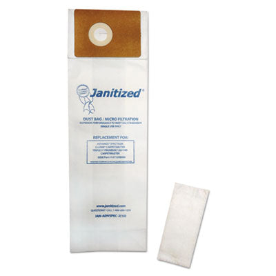 APCJANADVSPEC21 Vacuum Filter Bags Designed To Fit Advance Spectrum Carpetmaster, 100/carton APC FILTRATION INC