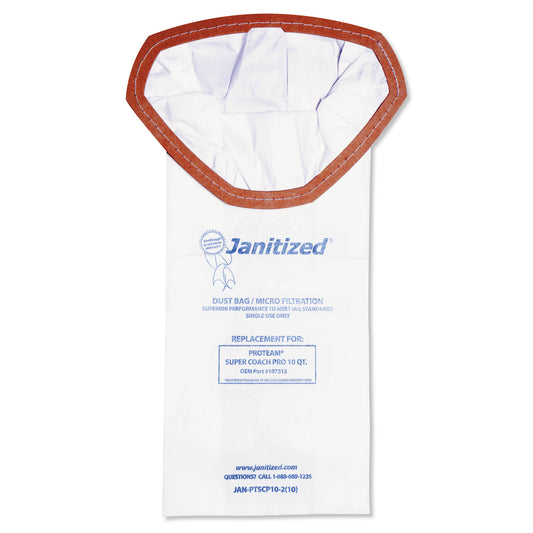APCJANPTSCP102 Vacuum Filter Bags Designed to Fit ProTeam Super Coach Pro 10, 100/Carton