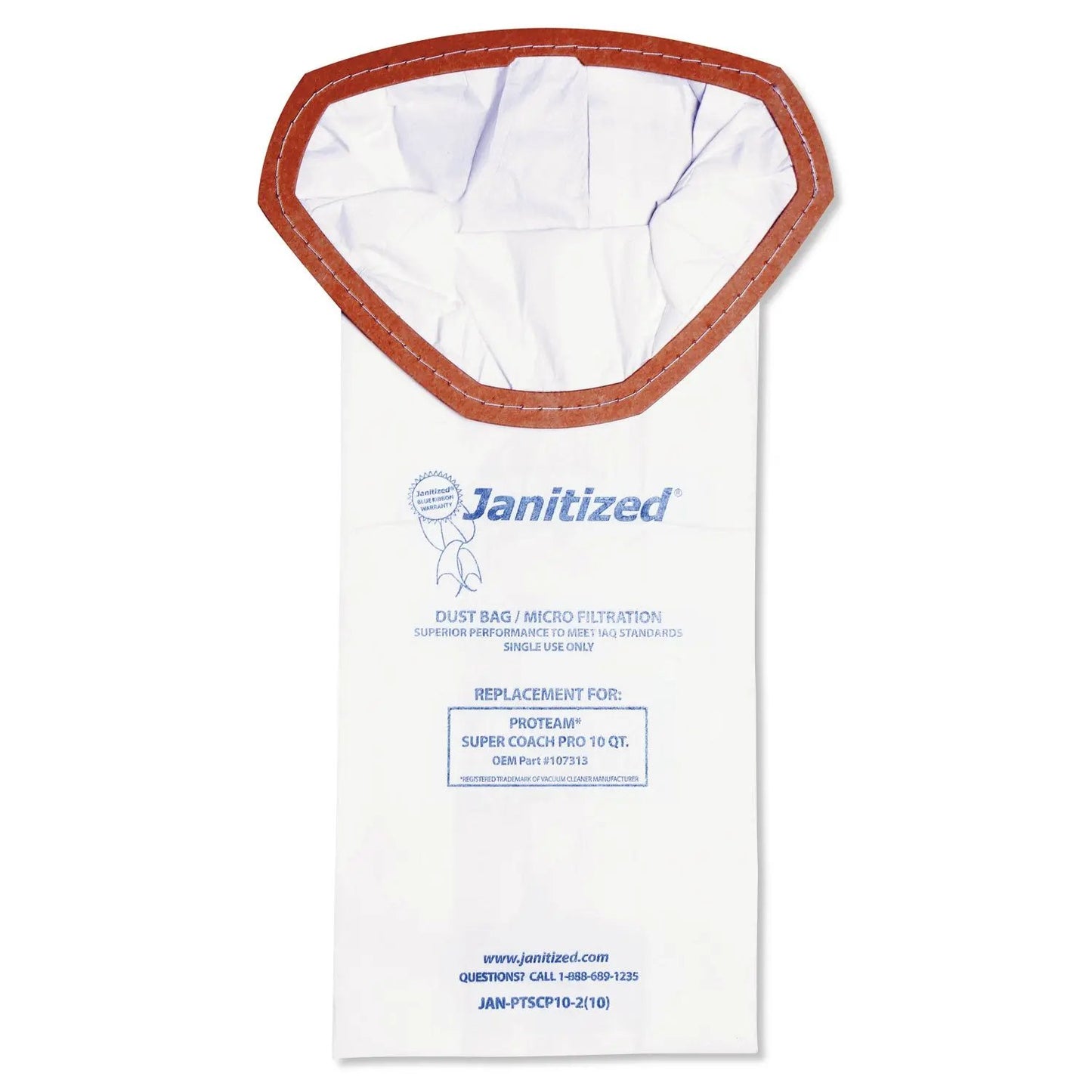 APCJANPTSCP102 Vacuum Filter Bags Designed to Fit ProTeam Super Coach Pro 10, 100/Carton Janitized