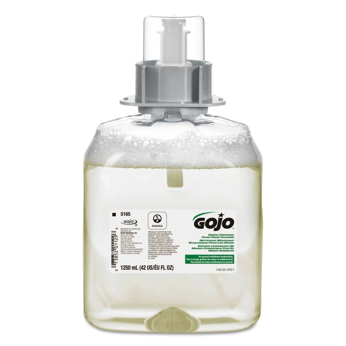 GOJ516504EA Green Certified Foaming Hand Cleaner Refill, For FMX-12 Dispenser, Unscented, 1,250 mL GOJO