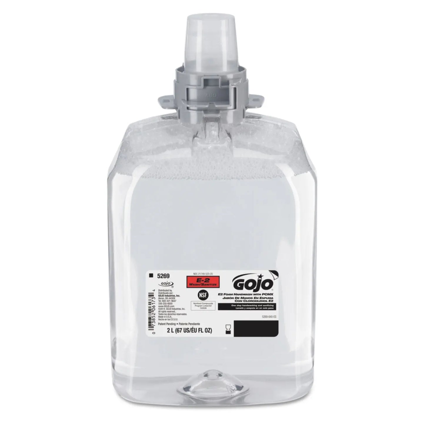 GOJ526902 E2 Foam Handwash Refill with PCMX for FMX-20 Dispensers, Fragrance-Free, 2,000 mL, 2/Carton GOJO