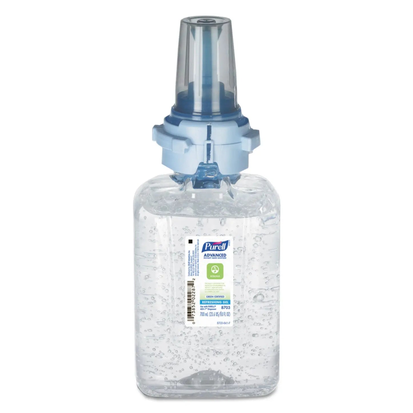 GOJ870304CT Advanced Hand Sanitizer Green Certified Gel Refill, For ADX-7 Dispensers, 700 mL, Fragrance-Free, 4/Carton PURELL