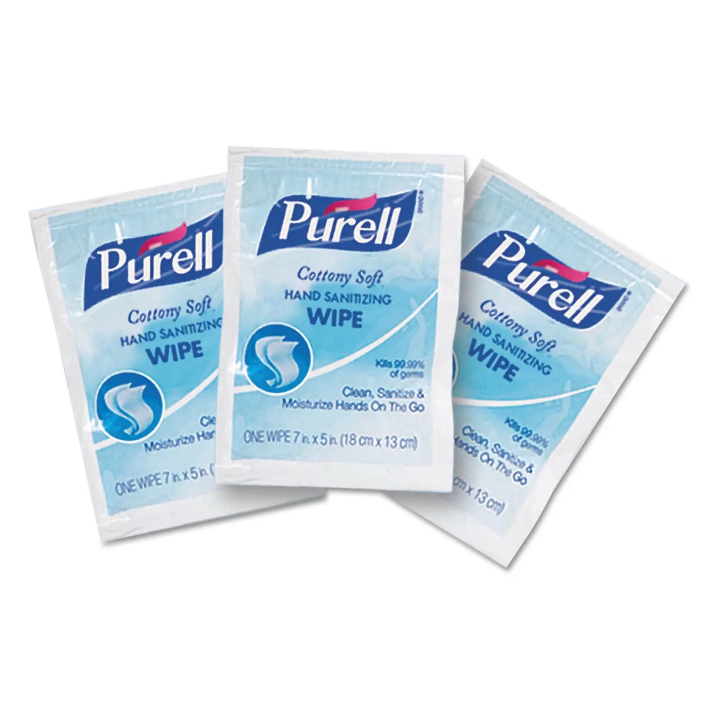 GOJ90261M Cottony Soft Individually Wrapped Sanitizing Hand Wipes, 5 x 7, Unscented, White, 1,000/Carton PURELL