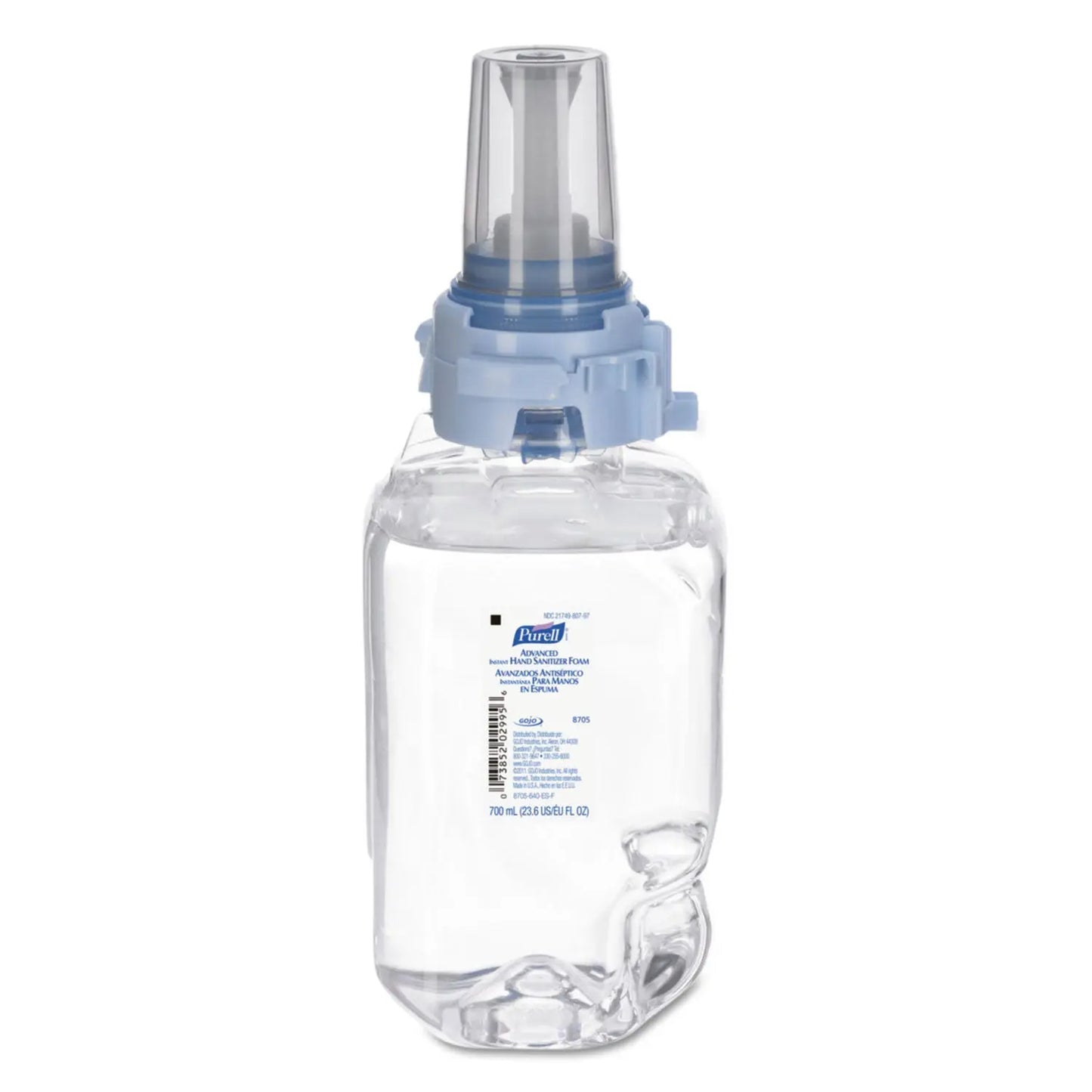 GOJ870504CT Advanced Hand Sanitizer Foam, For ADX-7 Dispensers, 700 mL Refill, Fragrance-Free, 4/Carton PURELL