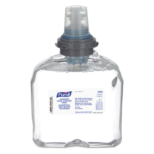 GOJ539202CT Advanced Hand Sanitizer TFX Refill, Foam, 1,200 mL, Unscented, 2/Carton