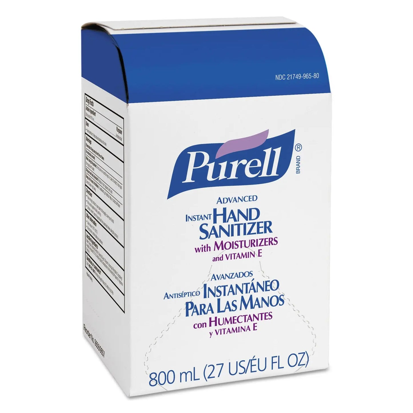 GOJ965712 Advanced Hand Sanitizer Gel, Bag-in-Box, 800 mL Refill, Unscented, 12/Carton PURELL