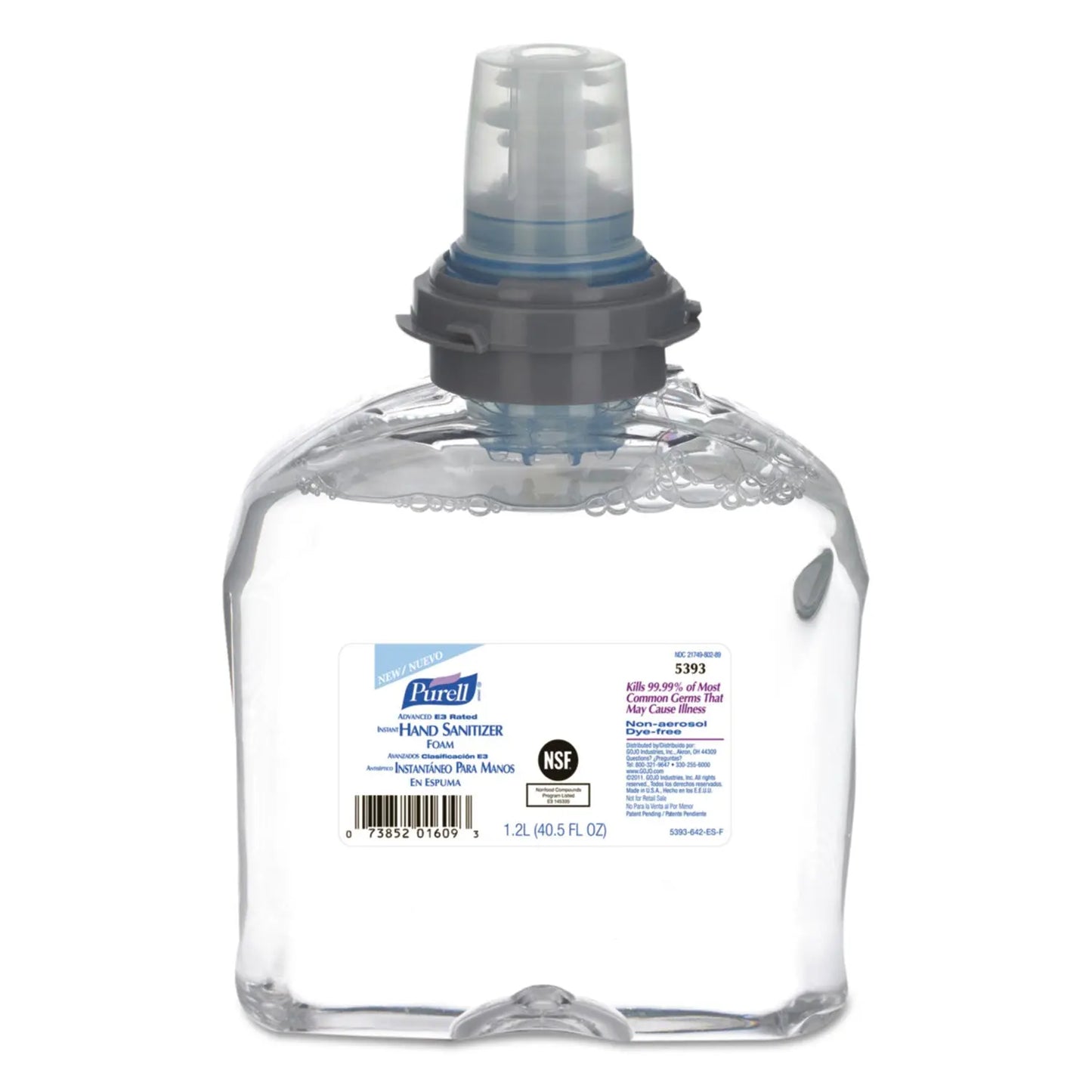 GOJ539302 Advanced Hand Sanitizer E3-Rated Foam, 1,200 mL Refill, Fragrance-Free, 2/Carton PURELL