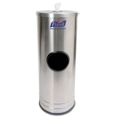 GOJ9115DS1C Dispenser Stand For Sanitizing Wipes, 1,500 Wipe Capacity, 10.25 X 10.25 X 14.5, Stainless Steel GO-JO INDUSTRIES