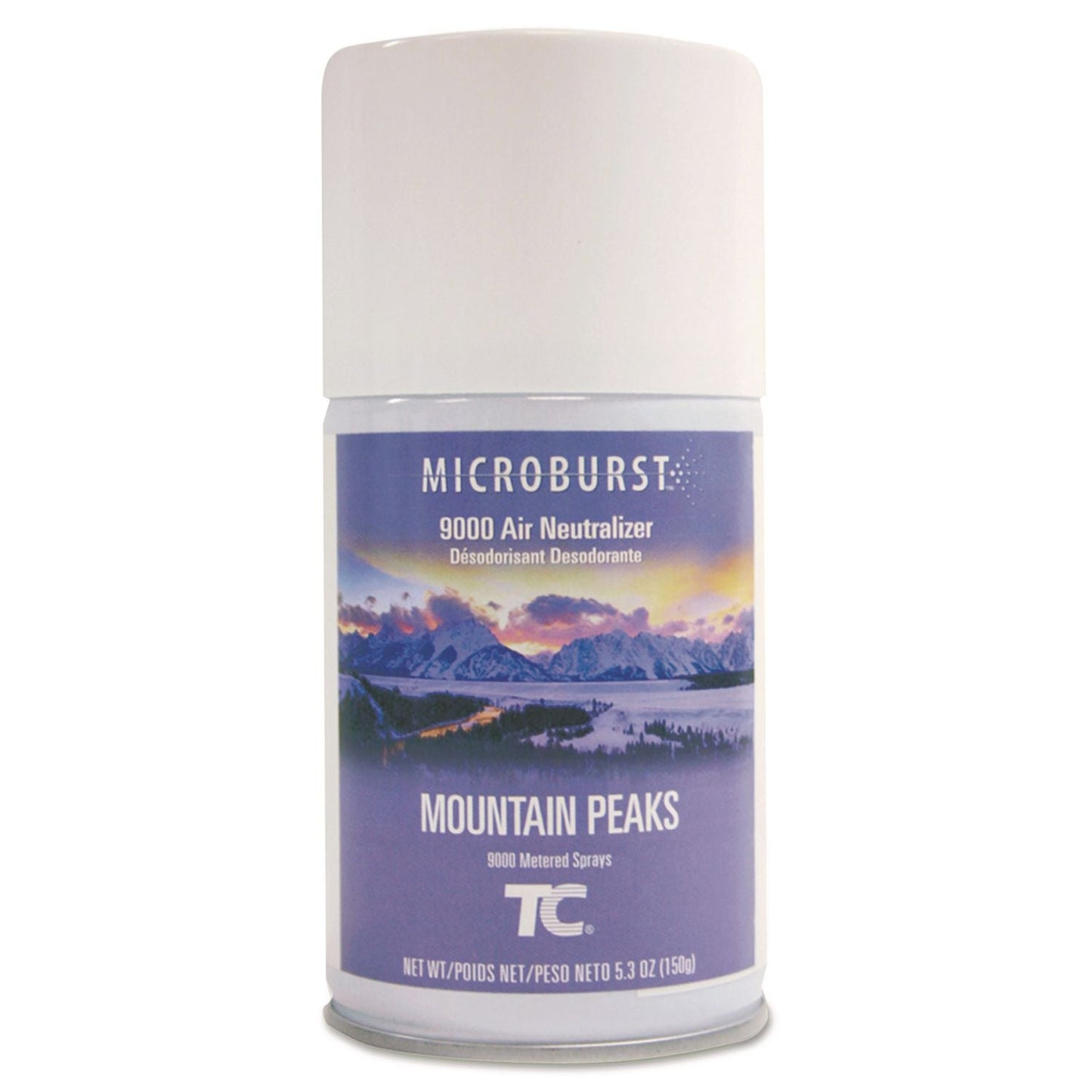 RCP4012461 Tc Microburst 9000 Air Freshener Refill, Mountain Peaks, 5.3 Oz Aerosol Spray, 4/carton RUBBERMAID COMMERCIAL PROD.