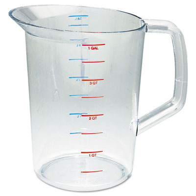 RCP3218CLE Bouncer Measuring Cup, 4 qt, Plastic, Clear RUBBERMAID COMMERCIAL PROD.